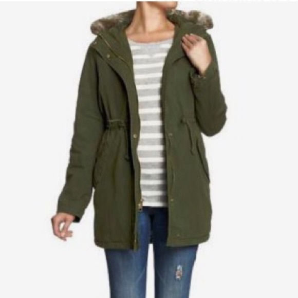 Old Navy Jackets & Blazers - Old Navy Green coat fur hood utility anorak parka